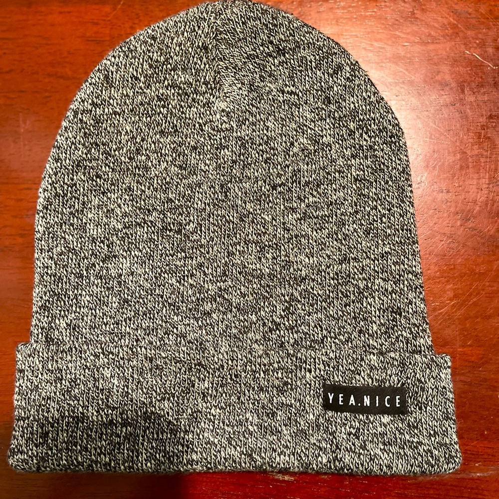 Yea.Nice Beanie Stocking Cap - Gray